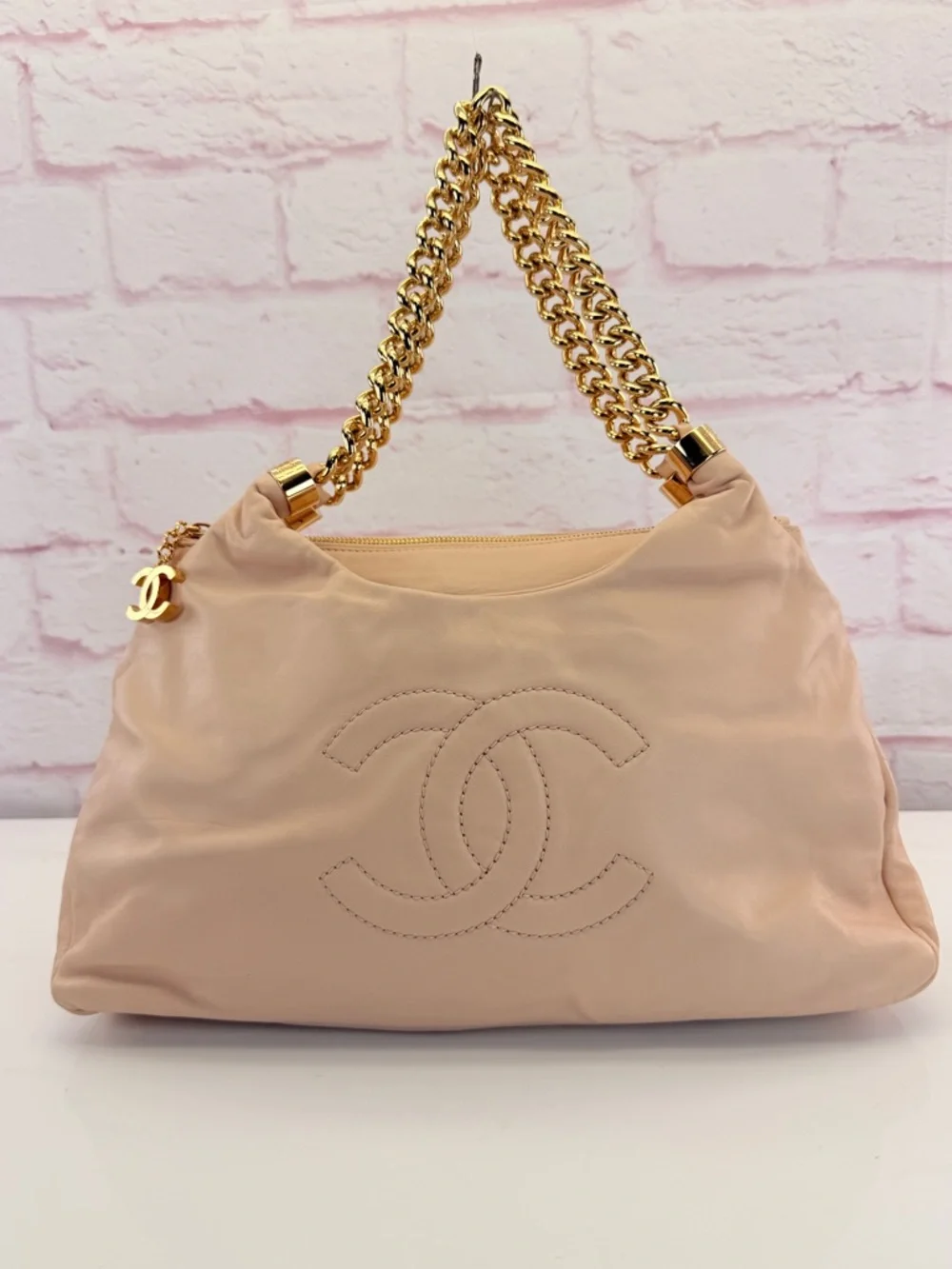 CHANEL Soft Pink Rodeo Drive Lambskin Hobo Bag